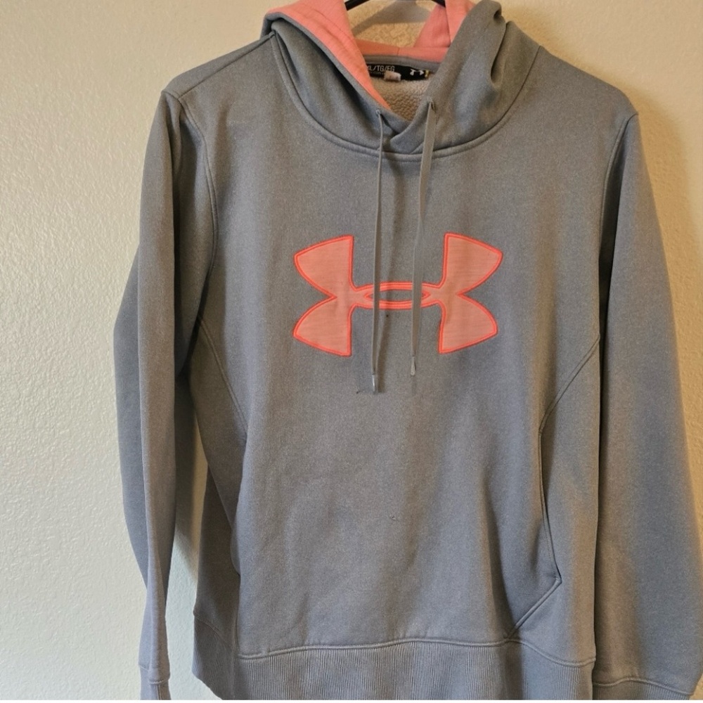 Under Armour Coral and Gray Hoodie
